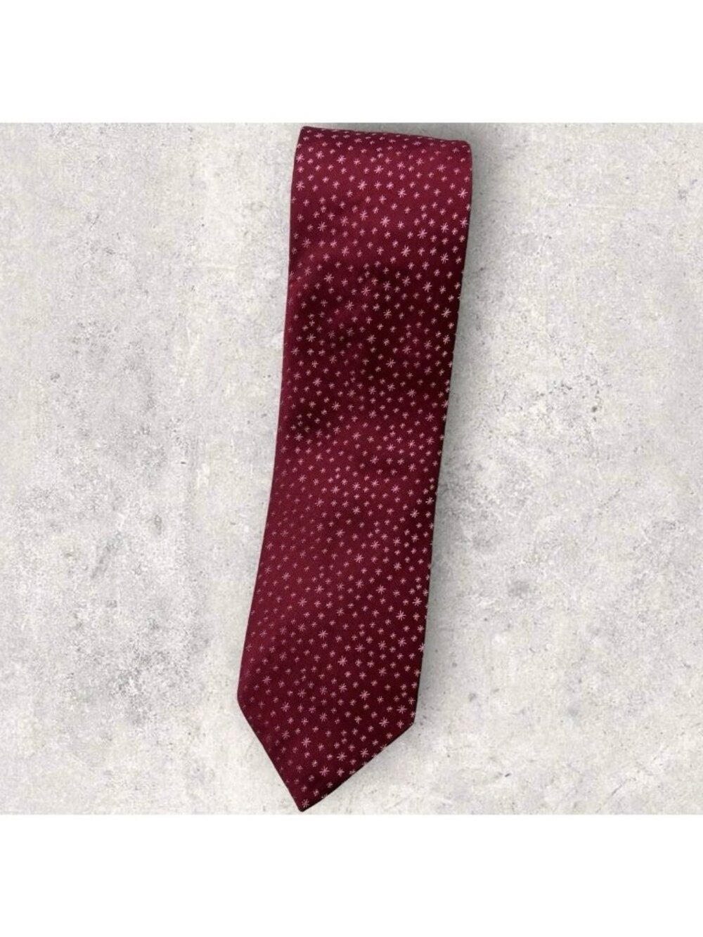 THOMAS PINK Silk Tie XL Burgundy Pink Geometric W:3.2" EUC